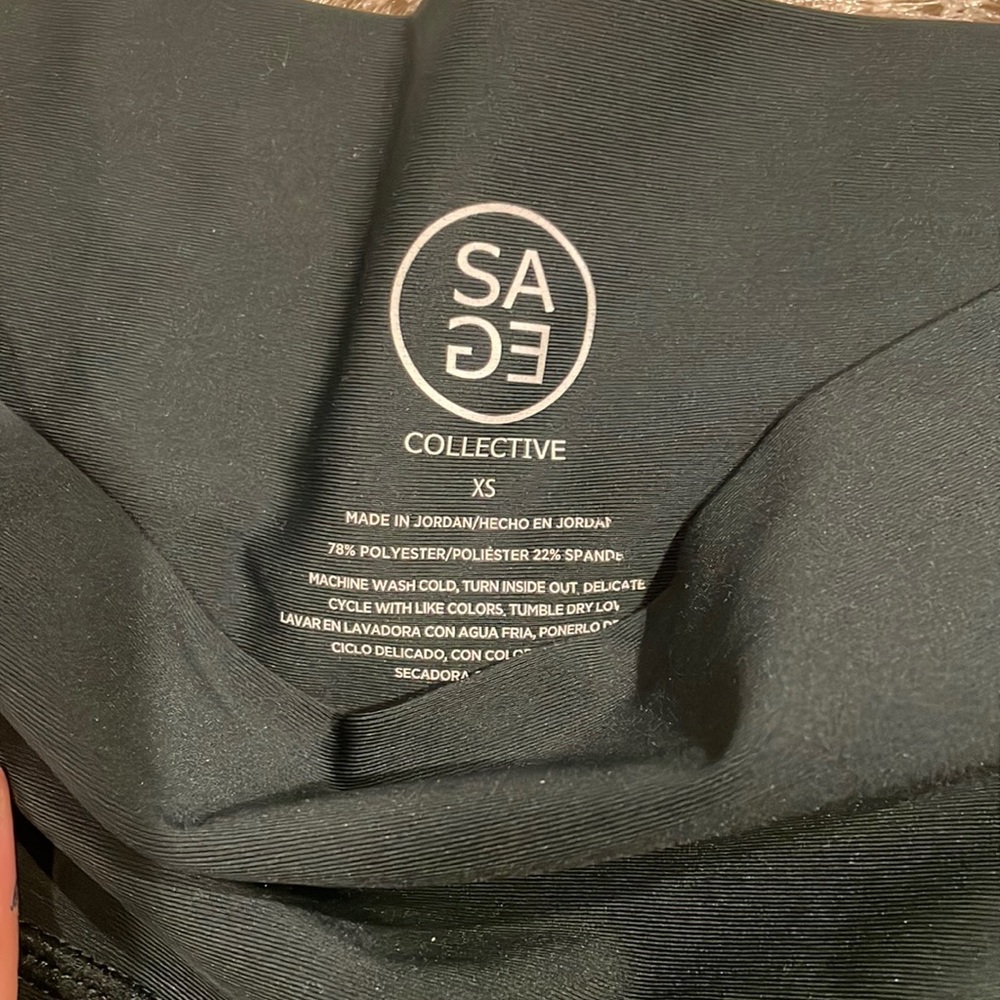 Dark Tealish green sage leggings XS